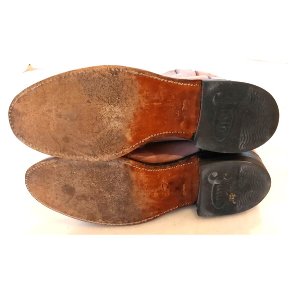 Justin Ropers Womens Sz 5 B Round Toe Pink Leather Western Cowboy Boots L3065 - Picture 7 of 9